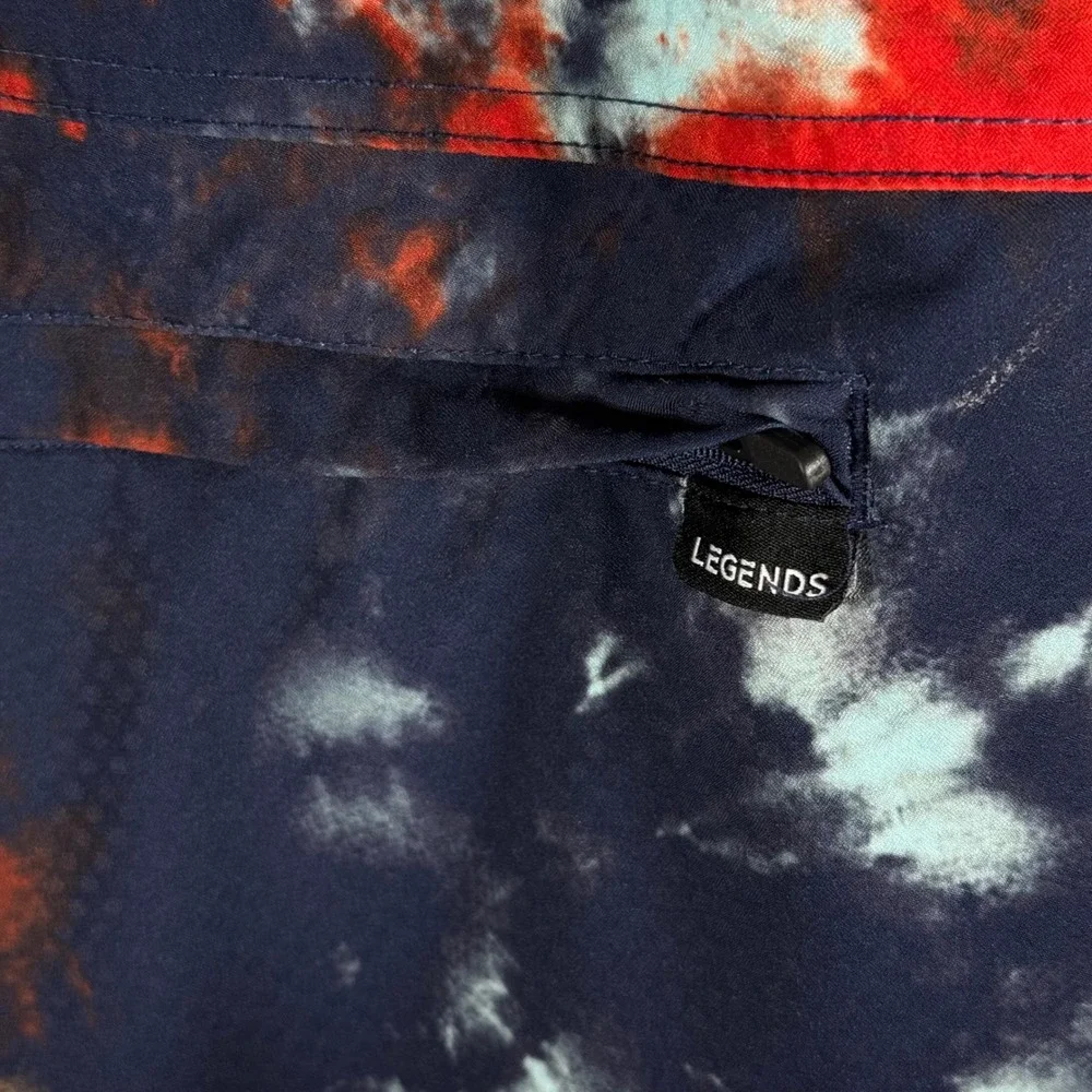 Legends Tie Dye Athletic Shorts Navy Blue XXL